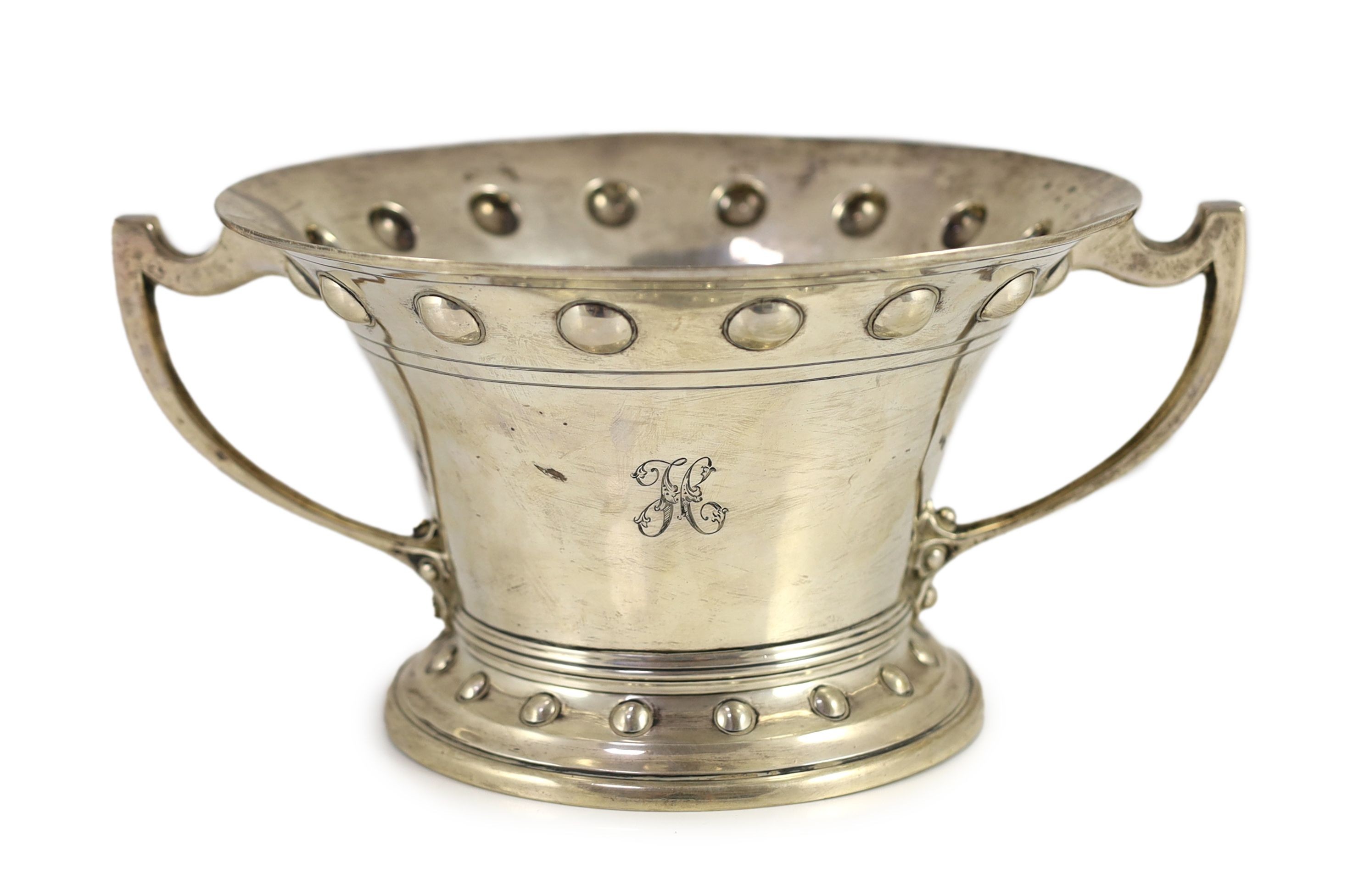 A George V silver two handled vase, by Wakely & Wheeler